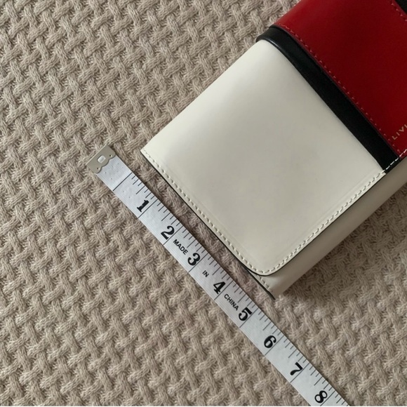 Liviana Conti Italian Leather Clutch – White with Red Stripe | NWOT - Picture 12 of 13